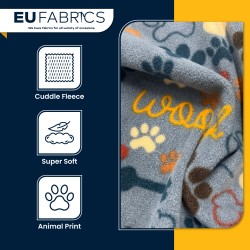 Dog Print Cuddle Fleece Fabric