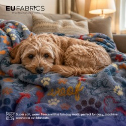 Dog Print Cuddle Fleece Fabric