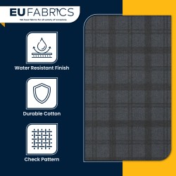 Waterproof Waxed Cotton Fabric Check Pattern