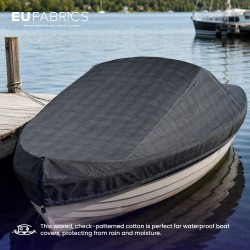 Waterproof Waxed Cotton Fabric Check Pattern