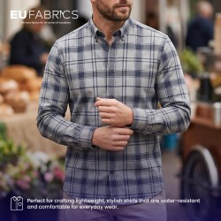 Waterproof Cotton Canvas Fabric Tartan Check