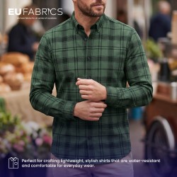 Waterproof Cotton Canvas Fabric Tartan Check