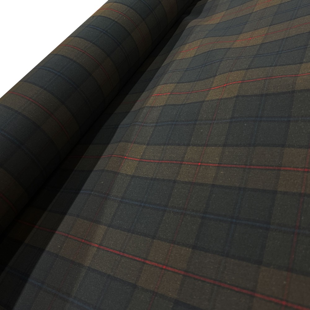 Dry Waxed Tartan Cotton Fabric P200