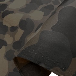 Camouflage Waterproof Waxed Cotton Fabric