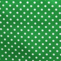 Polycotton Fabric Polka Dots Green