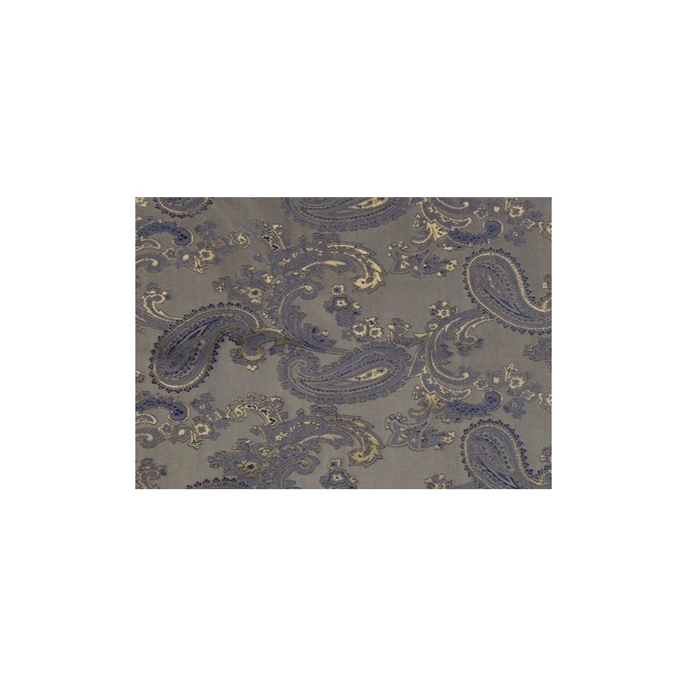 Paisley Jacquard Lining Fabric Blue Gold 6
