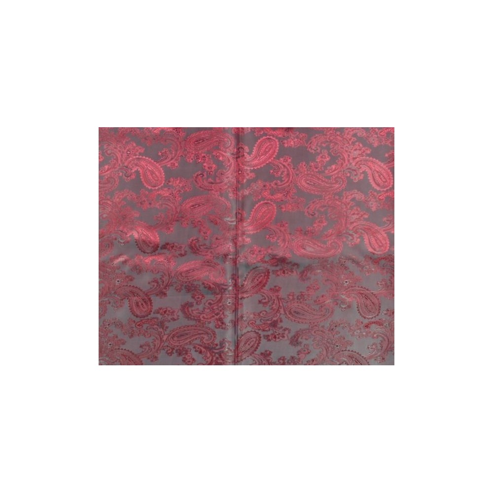 Paisley Jacquard Lining Fabric Red Teal 13