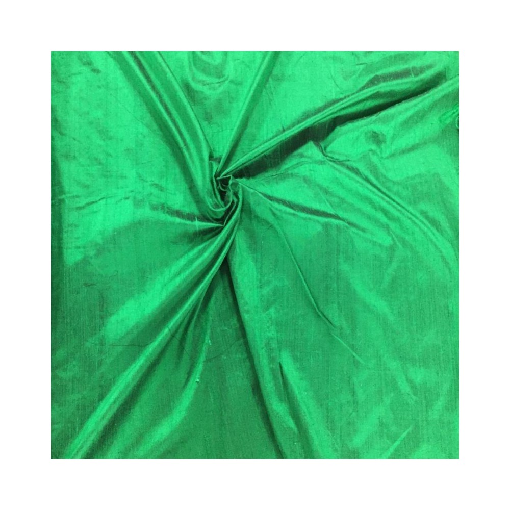 Silk Dupion Fabric Leaf Green