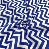 Polycotton print Chevrons Royal