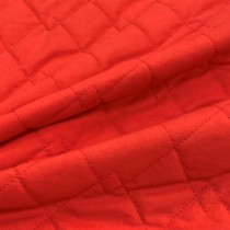 Quilted Fabric Polycotton Double Diamond Red