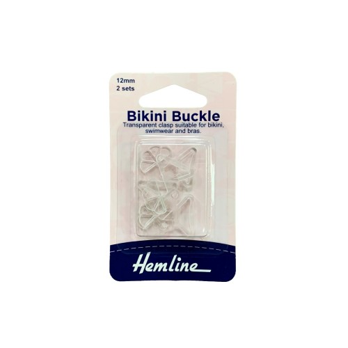 Bikini Buckle 12mm Clear 2 Sets