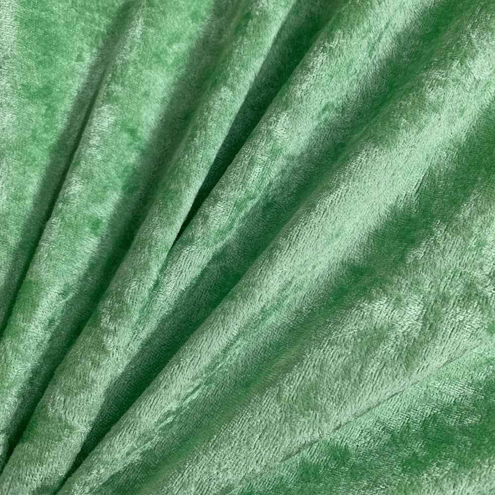 FIRE RETARDANT CRUSHED VELVET FABRIC Premium Soft Curtains Material Dress 150CM Lime