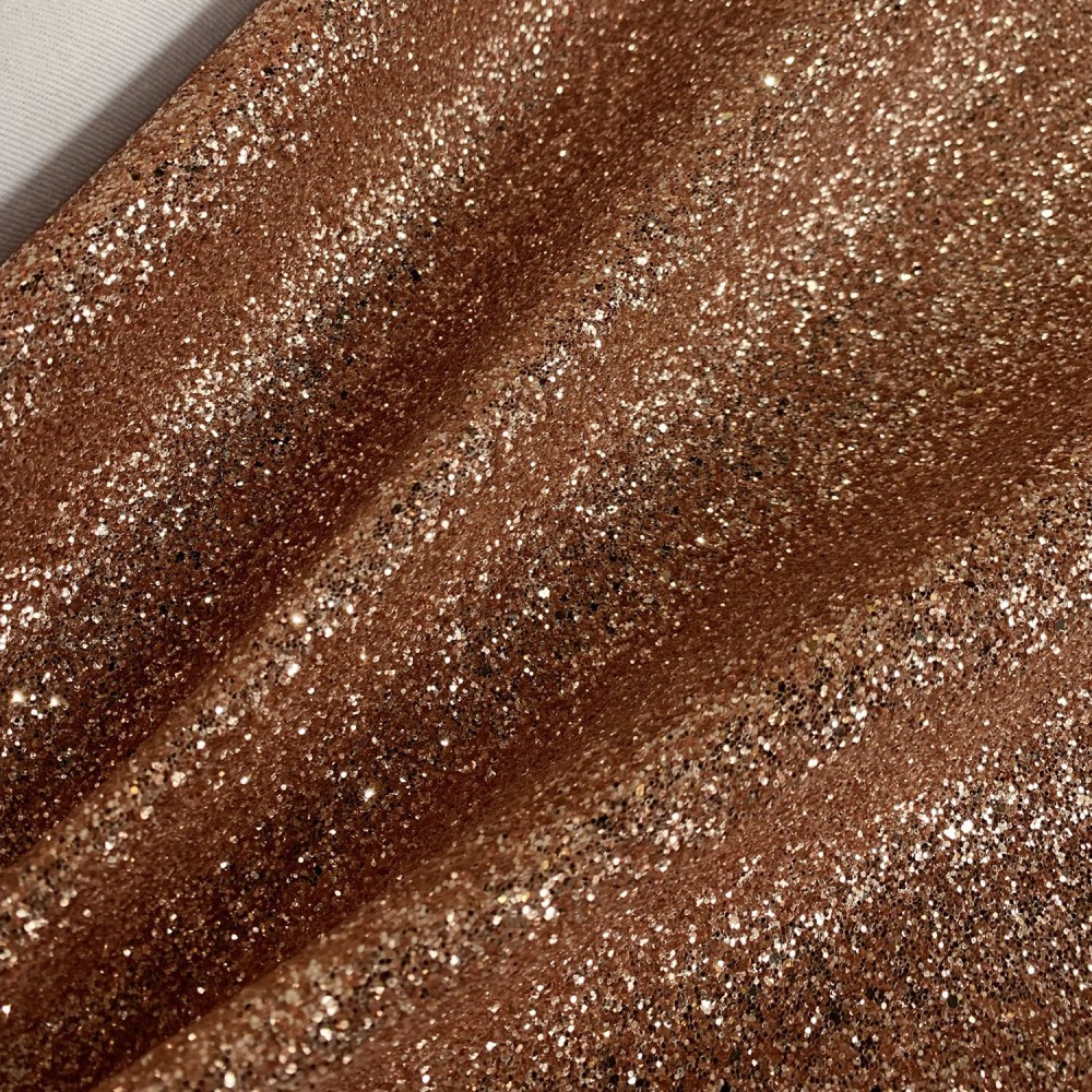 Glitter Fabric Jazz Large Flakes Rose Gold