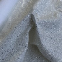 Glitter Fabric Jazz Large Flakes White
