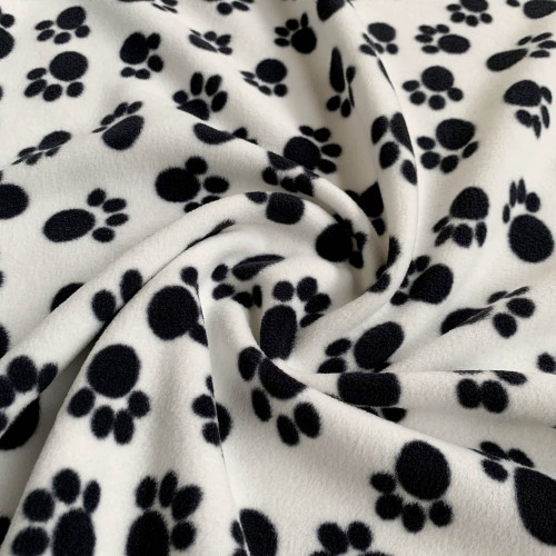 Fleece Fabric Paw Prints