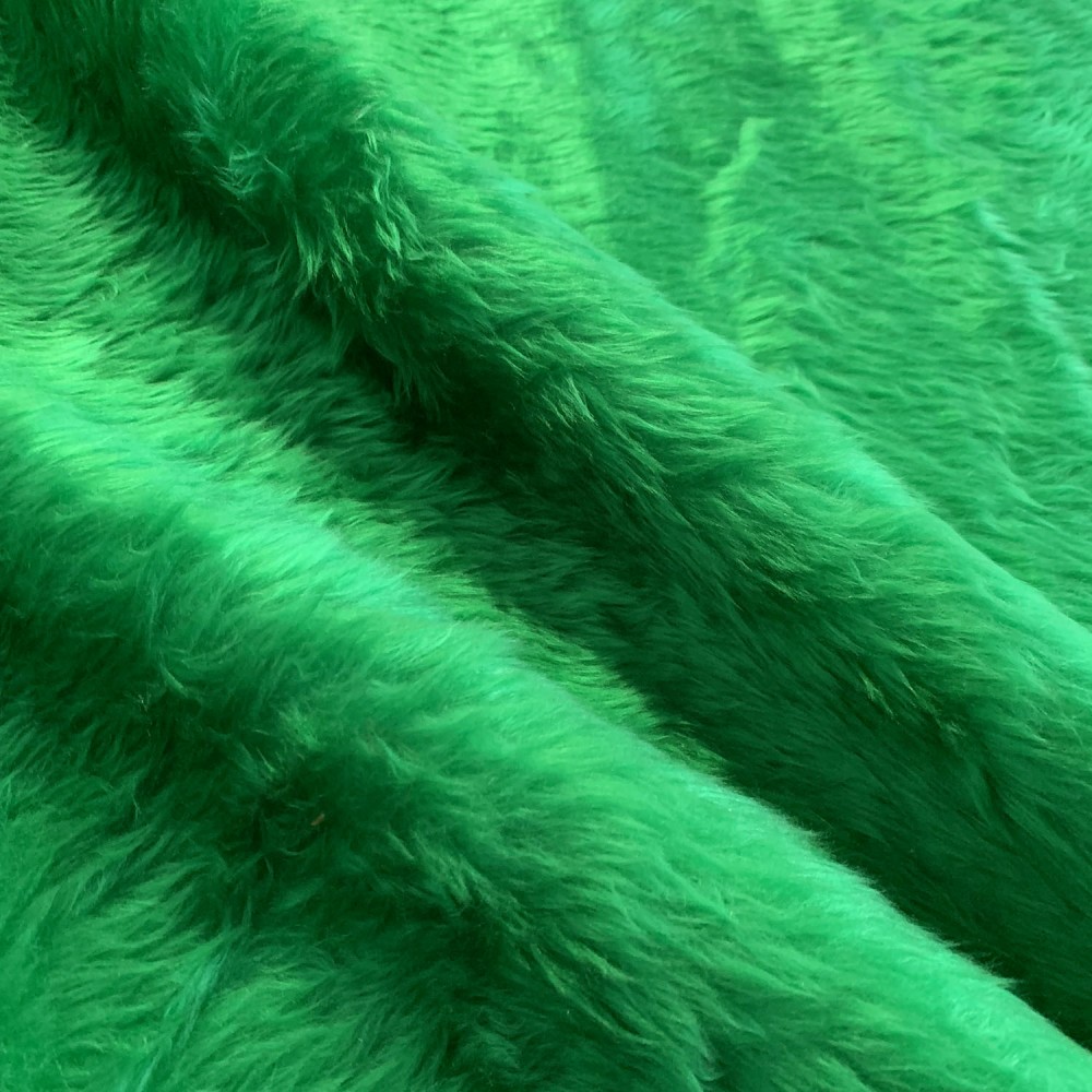 Emerald Green Luxury 60mm Faux Fur Fabric Shag Pile 