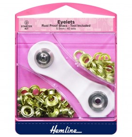 5.5mm Rust Proof Eyelet Kit Included Tool - 40 Sets