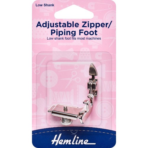 Adjustable Zipper, Piping Foot Low Shank