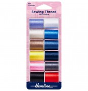Sewing Thread 100% Polyester 30m Multi Colours 12 spools