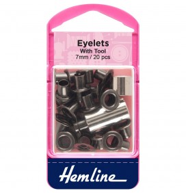 Eyelets With Tool 7mm Black 20 pcs