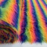 Long Pile Faux Fur Fabric Rainbow Mix