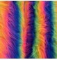 Long Pile Faux Fur Fabric Rainbow Mix