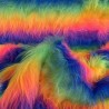 Long Pile Faux Fur Fabric Rainbow Mix