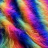 Long Pile Faux Fur Fabric Rainbow Mix