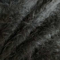 Long Pile Faux Fur Fabric Black
