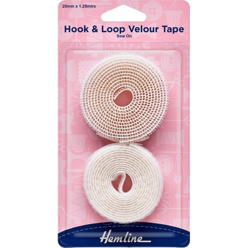 Hook & Loop Velour Tape Sew On 20mm x 1.25mtrs