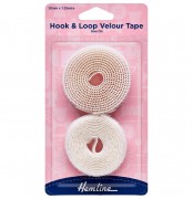 Hook & Loop Velour Tape Sew On 20mm x 1.25mtrs White 1.25m/1.35yds