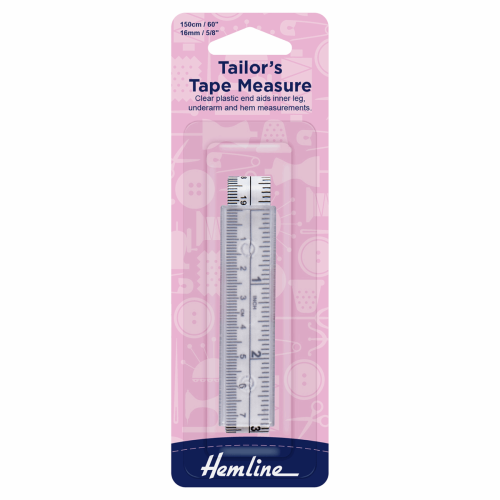 Tailor's measurements Tape Clear plastic end aids inner leg 16mm x 150cm