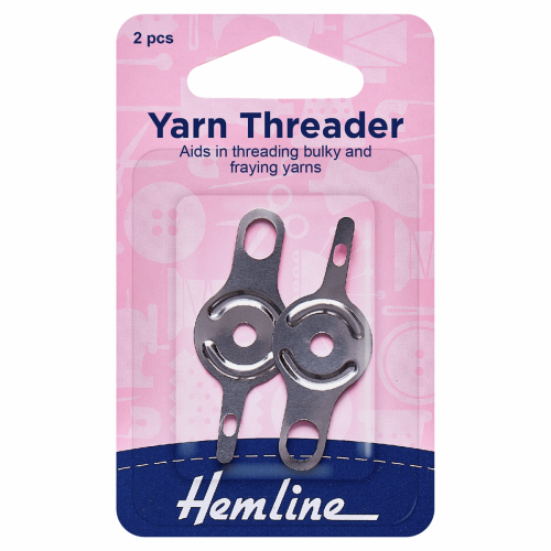 Yarn Threader Aids in threading bulky and fraying yarns Large & Small holes 2 pcs