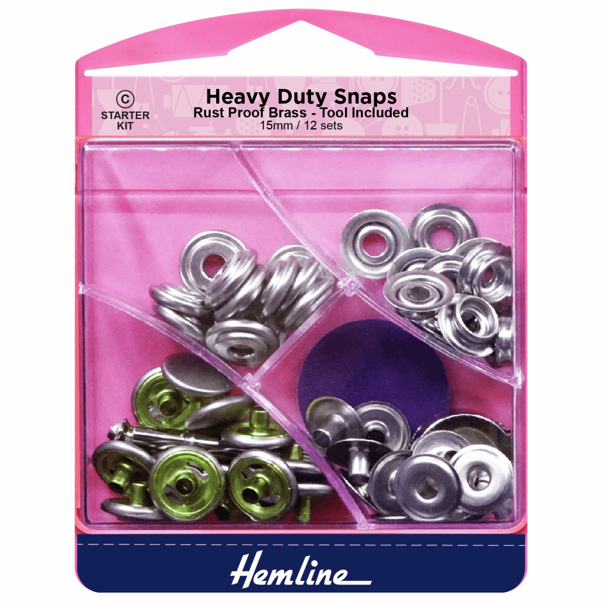 Heavy Duty Snaps Nickel 15mm EU Fabrics