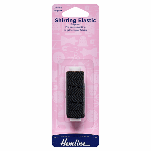 Shirring Elastic: 20m x 0.75mm Black