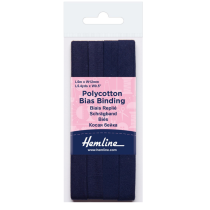 Polycotton Bias Binding: Navy
