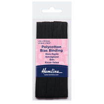 Polycotton Bias Binding: Black