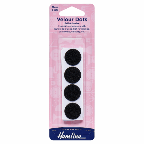 Self Adhesive Hook & Loop Velour Dots: Stick-On