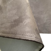 Grey Scrim Backed Faux Suede Fabric Charcoal 12