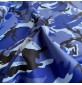 7oz WATERPROOF FABRIC PU Camouflage print Blue 6