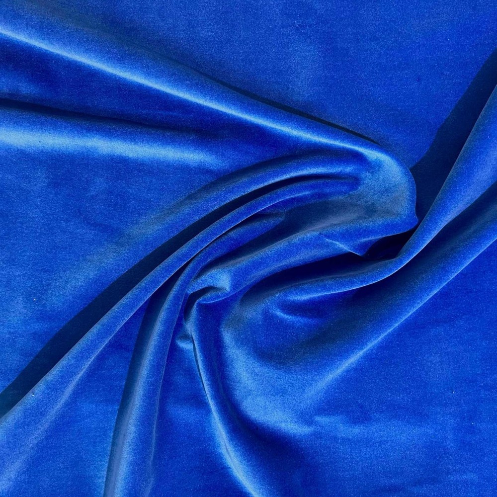 Luxury 100% Cotton Velvet Velour Fabric Material - ROYAL