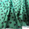 Canvas Waterproof Fabric 300 Denier Paw Prints Green3