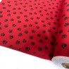 Canvas Waterproof Fabric 300 Denier Paw Prints Red3