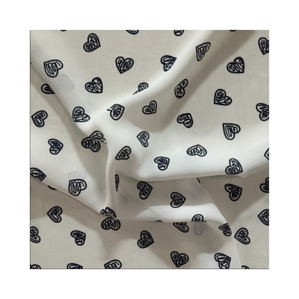 Printed Double Georgette Hearts