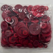 Crafting Buttons Assorted Sizes 120g Red3