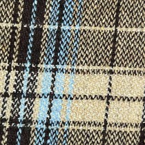 Clearance Melton Wool Mix Sky and Brown Check 4