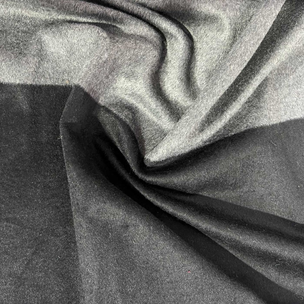 Clearance Melton Wool Mix Black and Grey 1