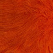Long Pile Faux Fur Fabric Orange 1