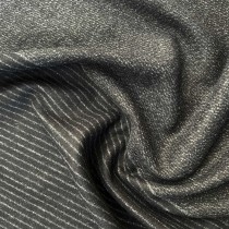 Clearance Melton Wool Mix Grey and Black Stripe 1