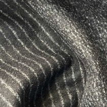 Clearance Melton Wool Mix Grey and Black Stripe 2